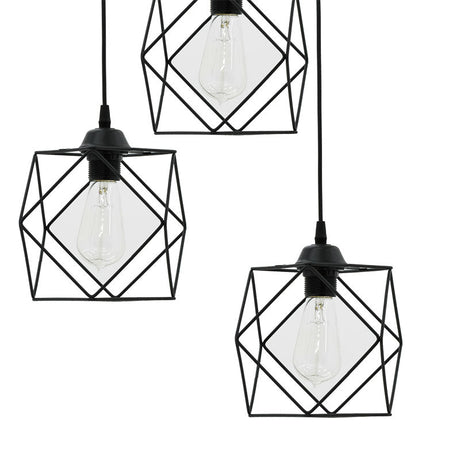 Lustra cu 3 lumini Karin, negru, 30x30x90 cm