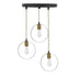 Lustra cu 3 lumini Kasper, negru-auriu, D30x79 cm