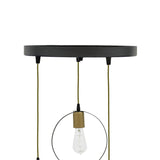 Lustra cu 3 lumini Kasper, negru-auriu, D30x79 cm