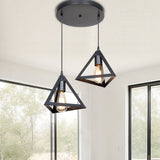 Lustra cu doua lumini Kecha, neagra, D50x60 cm