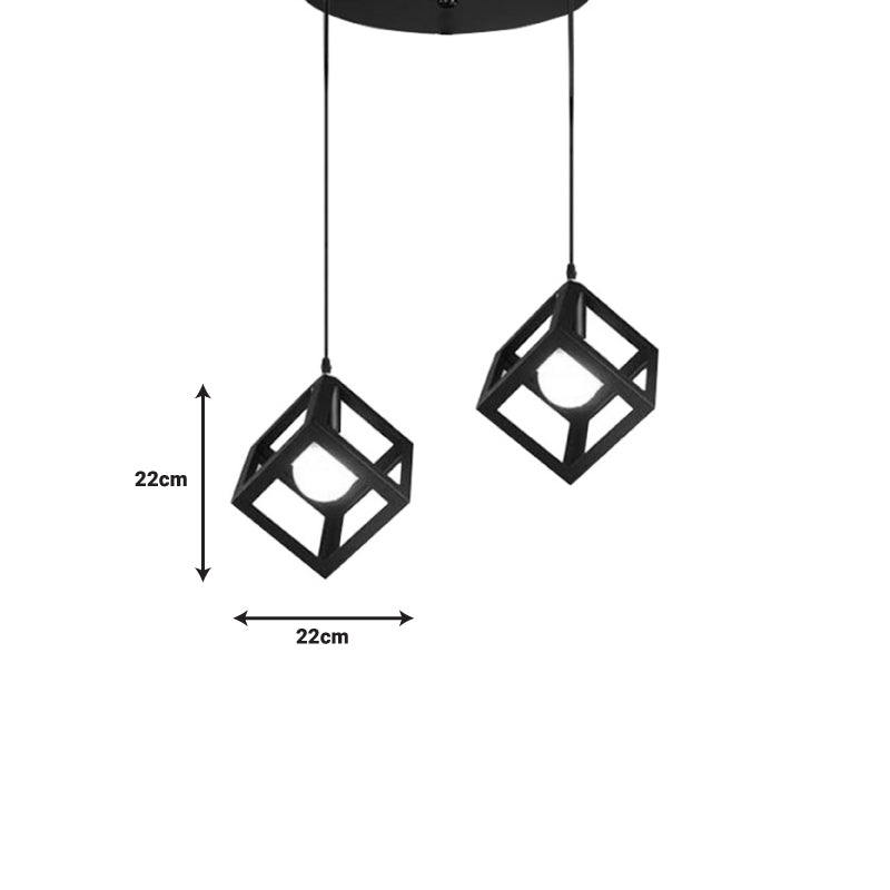 Lustra cu doua lumini Kibe II metal, negru, 48x28 cm, imagine suplimentara