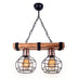 Lustra cu doua lumini PWL-1033, nuc-negru, 40x15x60 cm
