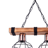Lustra cu doua lumini PWL-1033, nuc-negru, 40x15x60 cm
