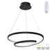 Lustră cu LED Rexon, Metal, Negru, 49x12 cm