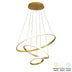 Lustră cu LED-uri Rings, Metal Aurit, Auriu, D60x100 cm