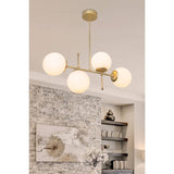 Lustra cu patru lumini PWL-1128, E27, auriu, 70x20x65 cm