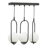 Lustră cu trei becuri Lavol, Metal, Negru, 30x70 cm