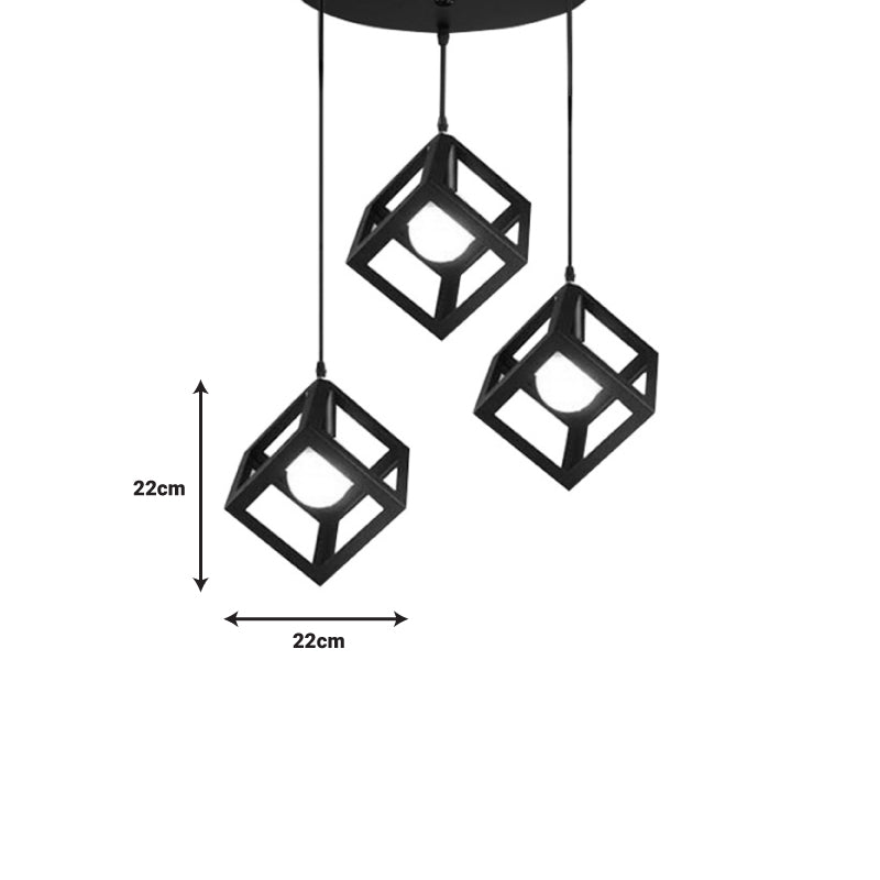 Lustra cu trei lumini Kibe I metal, negru, 48x30x130 cm, imagine suplimentara