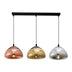 Lustra cu trei lumini Ovalone G9 argintiu aurie bronz metal si sticla, 58x58x100 cm