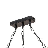 Lustra cu trei lumini PWL-1027, E27, Natural-negru, 49x10x47 cm