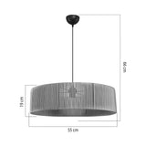Lustra de tavan cu o singura sursa de lumina Tebaha, Maro - Natural, D55x20 cm - Maro
