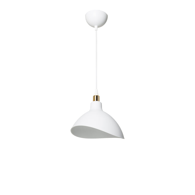 Lustra de tavan cu un singur bec Oufoa, Alb - Negru, D22x22 cm - Lustra de tavan cu un singur bec Oufoa, Alb - Negru, D22x22 cm - 147-000169