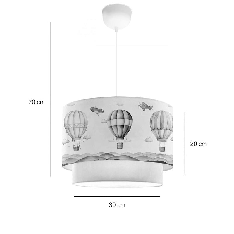 Lustra de tavan pentru copii Balon, crem, D30x20 cm
