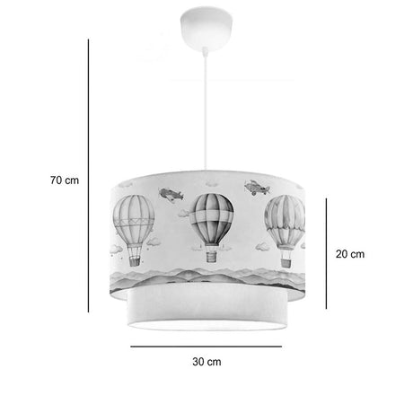 Lustra de tavan pentru copii Balon, crem, D30x20 cm