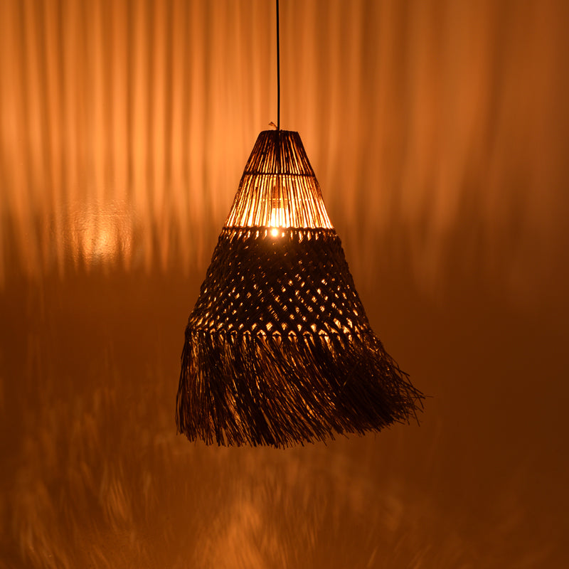 Lustra din paie Vajem Boho, Natural, 50x50x70 cm