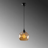 Lustra Eiran, Auriu - Negru, 20x20x116 cm