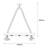 Lustra Erebos Chandelier, Lemn, 60x9x60 cm
