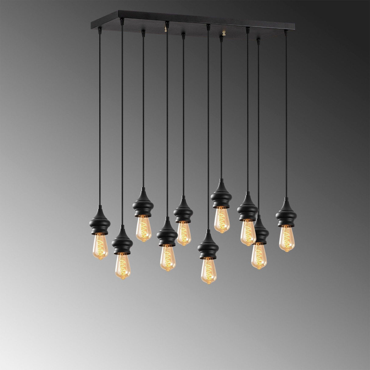 Lustra Exolamp, Negru, 9x9x107 cm
