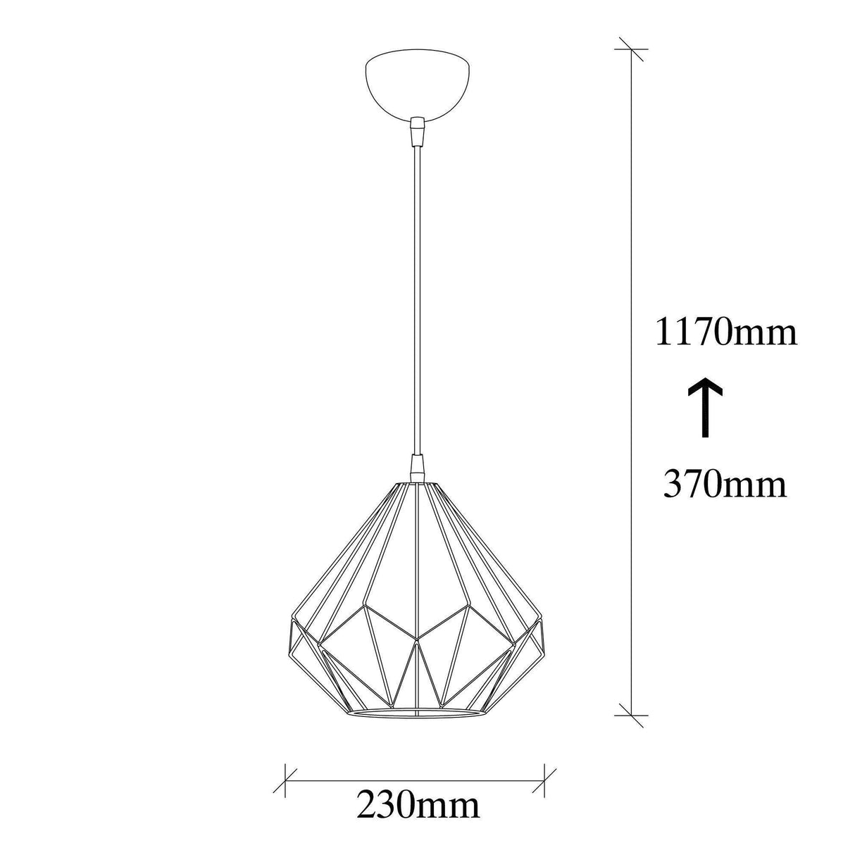 Lustra Fumelamp, Negru, 23x23x117 cm