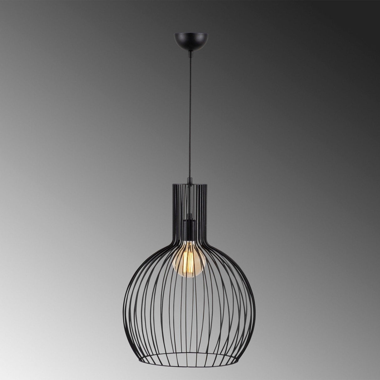 Lustra Glanvil, Negru, 38x38x146 cm