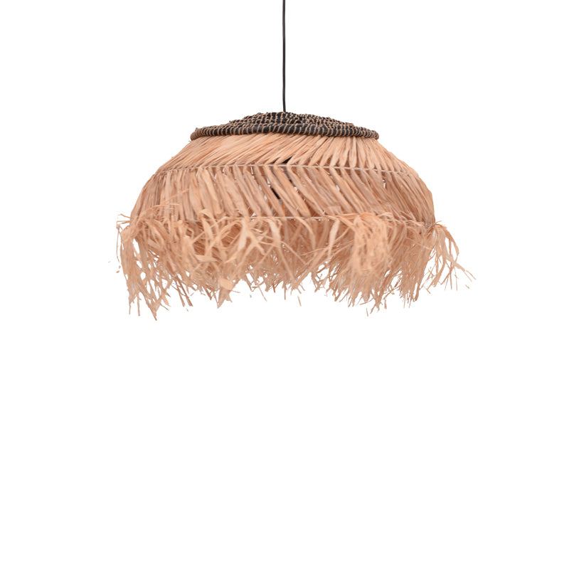 Lustra Hengiole din fibre eco, negru-Natural, 60x60x40 cm