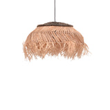 Lustra Hengiole din fibre eco, negru-Natural, 60x60x40 cm