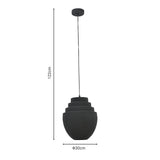 Lustra Kelsy metal, negru, 30x30x122 cm