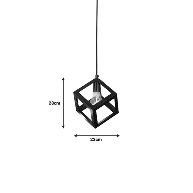 Lustra Kibe negru din metal, 22x22x100 cm, imagine suplimentara