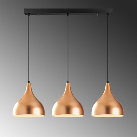 Lustra Konion, Cupru - Negru, 26x26x126 cm