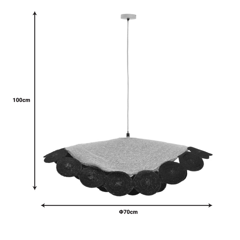 Lustra Kono, Natural-negru, 70x70x100 cm