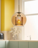 Lustra Krakow 3 Chandelier, Chihlimbar, 25x25x120 cm