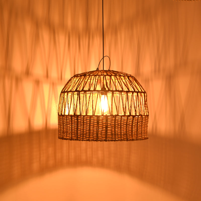 Lustra (lemn de bananier) Erdon Boho, Natural, 60x60x45 cm