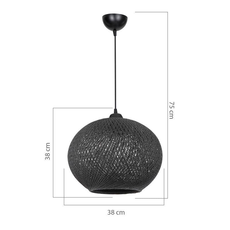 Lustra Leshia Ε27, Negru - Maro, D38x75 cm - Negru