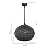 Lustra Leshia Ε27, Negru - Maro, D38x75 cm - Negru