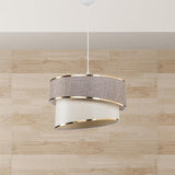 Lustra Loopy Ε27, Bej - Alb, D30x63 cm - Bej