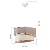Lustra Loopy Ε27, Bej - Alb, D30x63 cm - Bej