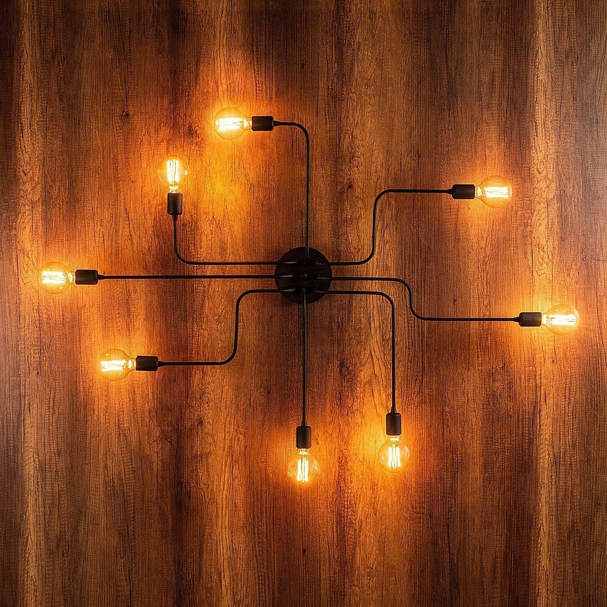 Lustra Lumenus, Negru, 140x140x15 cm
