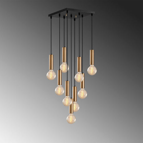 Lustra Lumie, Auriu - Negru, 4x4x136 cm