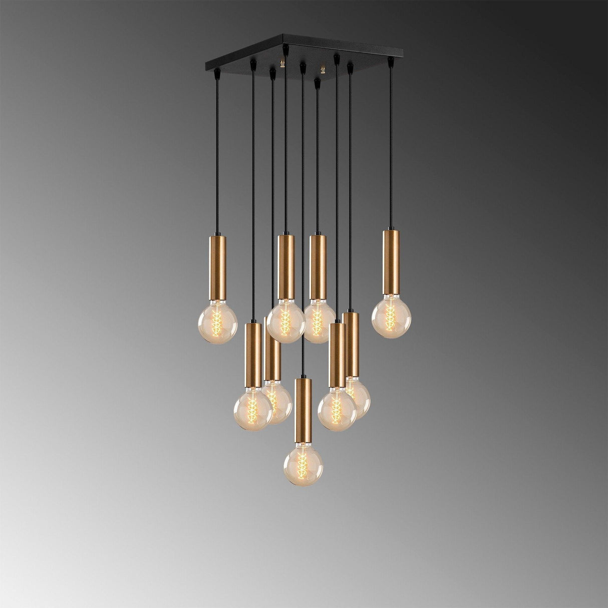Lustra Lumie, Auriu - Negru, 4x4x136 cm