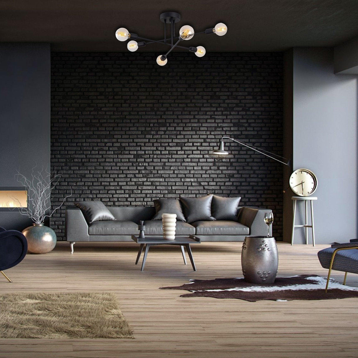 Lustra Luminar, Neagra, 15x15x30 cm