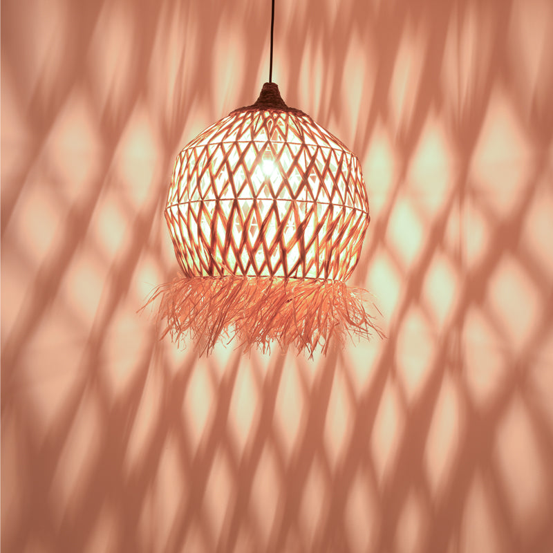 Lustra Marjione din fibre eco, Natural, 45x45x55 cm