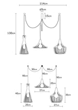 Lustra Mezopotamya Chandelier, 114x114x130 cm - Negru