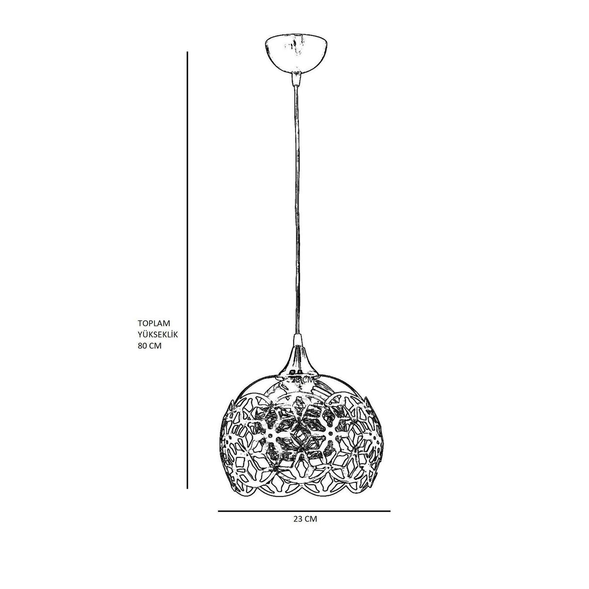 Lustra Nevra Chandelier, Multicolor, 26x26x65 cm