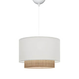 Lustra Newbay tesatura si mat, alb-Natural, D30x20 cm
