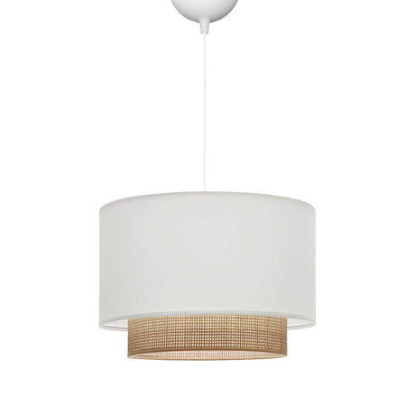 Lustra Newbay tesatura si mat, alb-Natural, D30x20 cm