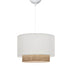 Lustra Newbay tesatura si mat, alb-Natural, D30x20 cm