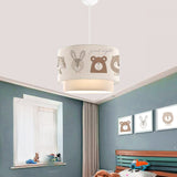 Lustra pentru copii PWL-1096, PVC, D30x20 cm - Alb-Gri-Maro