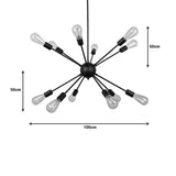Lustra Ponile, metal, 52x52x100 cm - Negru