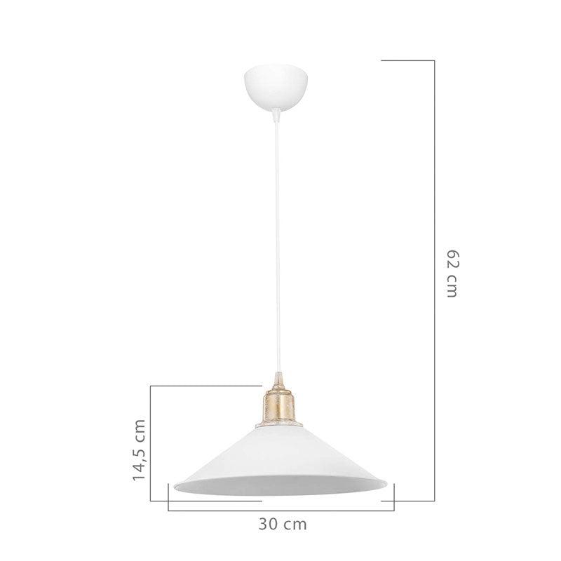 Lustra PWL-0964, Alb - Cupru, D30x62 cm - Cupru