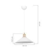 Lustra PWL-0964, Alb - Cupru, D30x62 cm - Cupru